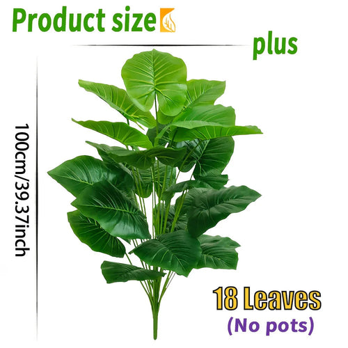 100cm Lifelike Artificial Palm Tree with 18 Leaves | Indoor Outdoor Faux Plant