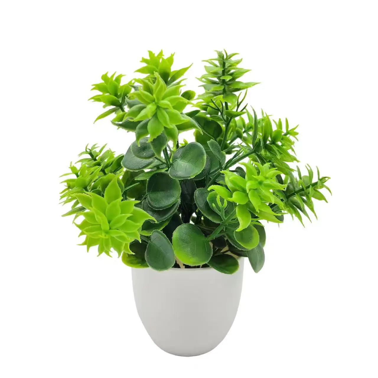 Artificial Plant with Plastic Pot – Faux Greenery for Home & Office Desk Decor