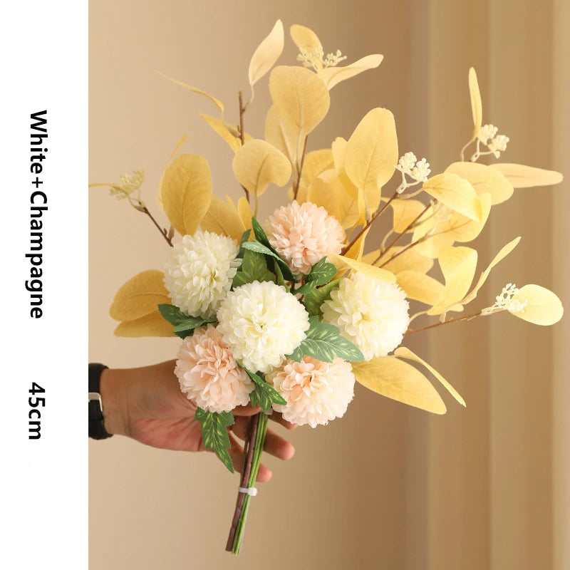 45cm Eucalyptus Artificial Flowers Bouquet – Faux Green Decor for Home & Parties