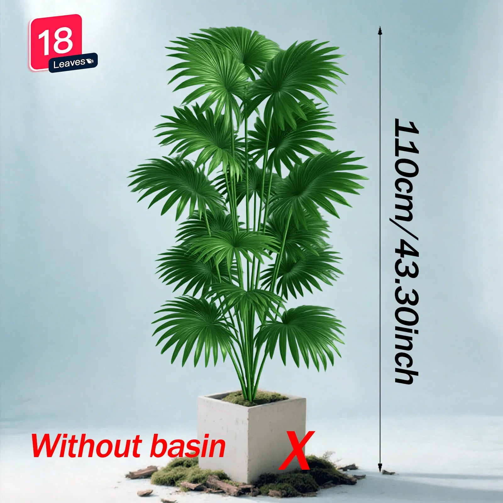 43.3 Inch Artificial Palm Tree – Large Fake Tropical Plant for Indoor & Outdoor Decor