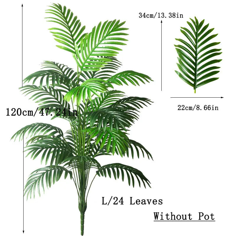90–120cm Large Artificial Palm Tree – Tropical Faux Monstera Plant Home Decor
