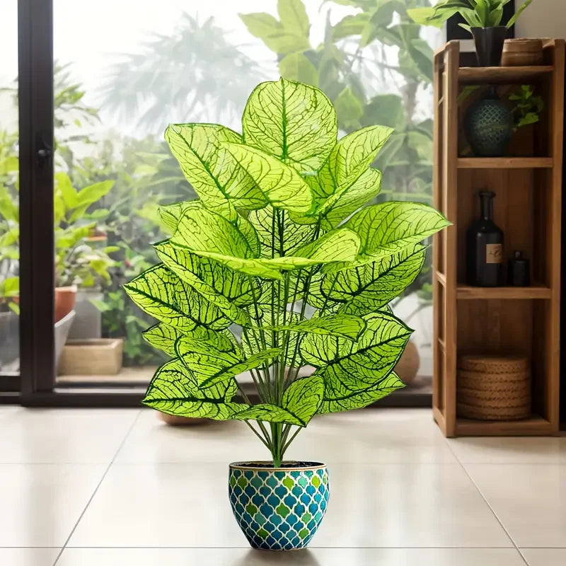2Pcs Artificial Plants Set 30 Inch – UV Resistant Faux Leaves for Home & Garden Decor