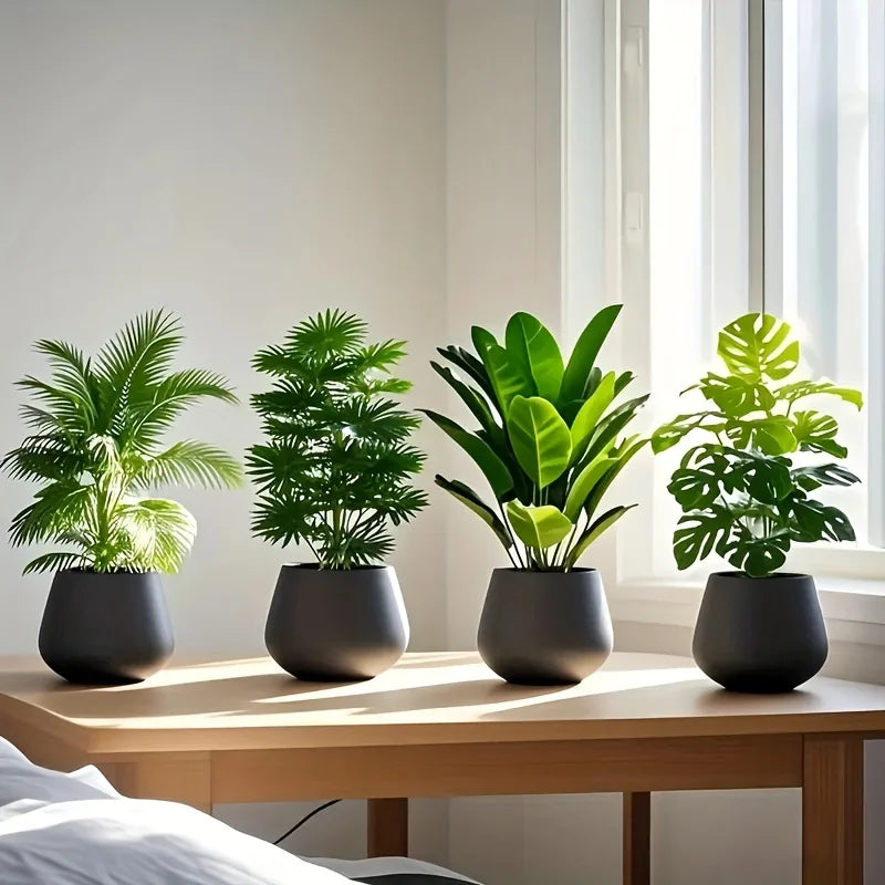4PCS Large Artificial Palm Tree Plants – Lush Green Foliage Home & Wedding Decor