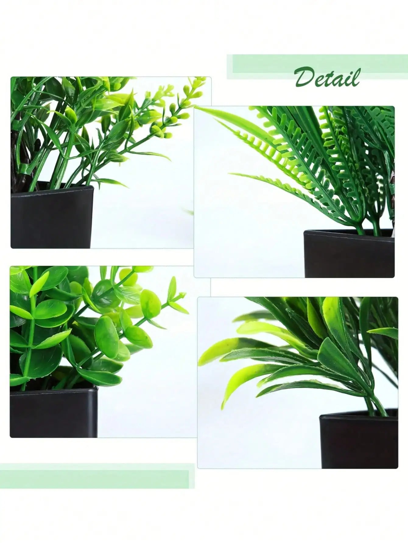 Mini Artificial Eucalyptus Plant with Black Pot – Fake Greenery for Home & Office Decor