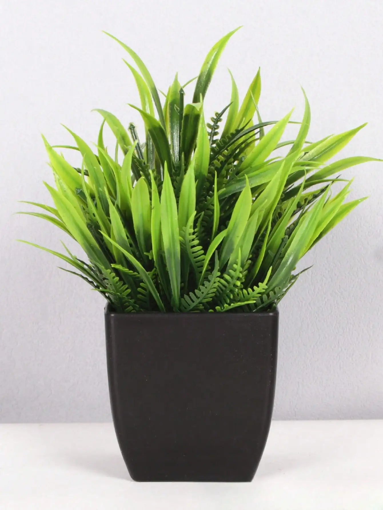 Mini Artificial Eucalyptus Plant with Black Pot – Fake Greenery for Home & Office Decor