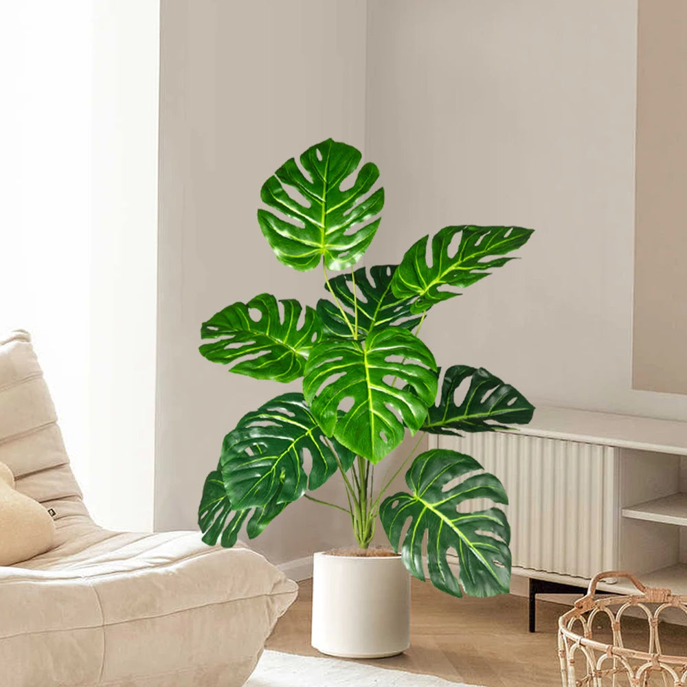 70–100cm Artificial Monstera Tree Fake Palm Plant Tropical Home Decor