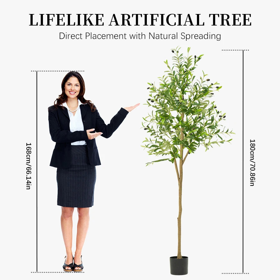 Lifelike Artificial Olive Tree – Premium Faux Indoor Plant for Home & Office Decor