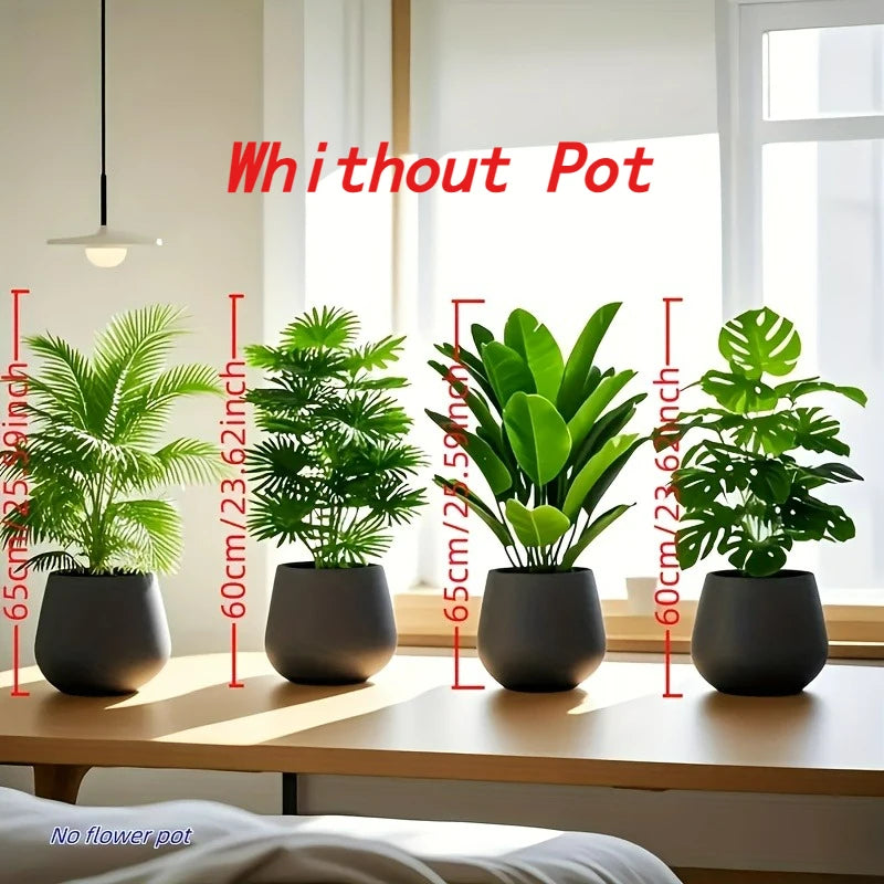 4PCS Large Artificial Palm Tree Plants – Lush Green Foliage Home & Wedding Decor