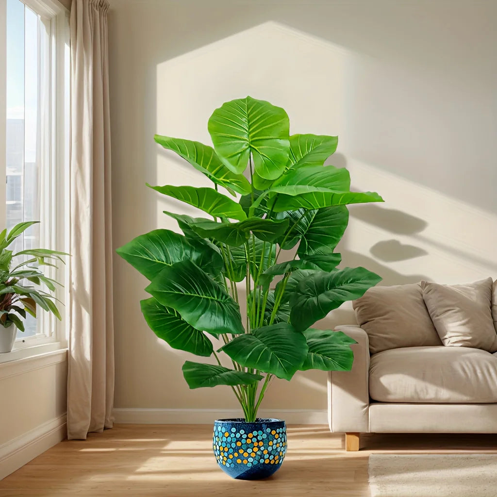 100cm Lifelike Artificial Palm Tree with 18 Leaves | Indoor Outdoor Faux Plant