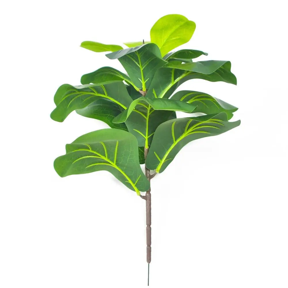 Large Artificial Fiddle Leaves Fig Tree Plastic Vibrant Tropical Banyan Plants Branch Real Touch Delicate